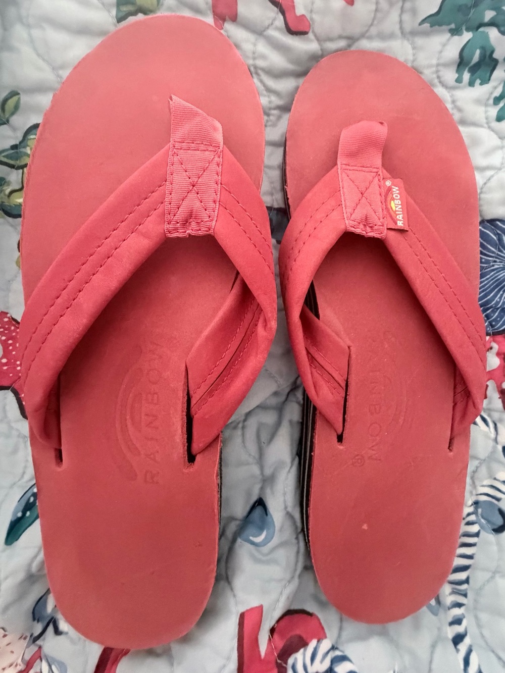 Rainbow Leather Flip Flops *XS*